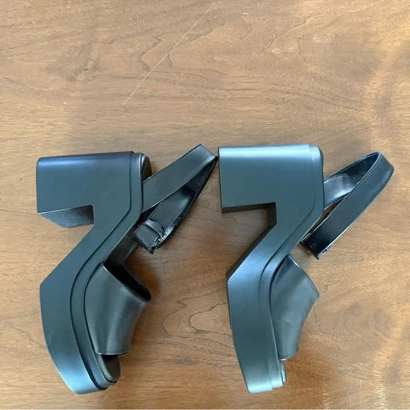 NWT BLACK ROBERT CLERGERIE NOE lambskin Platform Sandals - US SIZE 9 - Picture 10 of 10